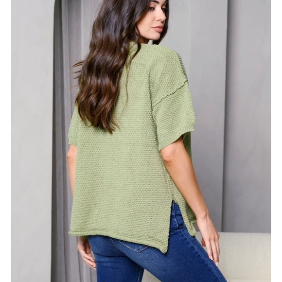 VERY J Olive Green Chic 2-Piece Knitted Sweater Top And Pants Set - Picture 3 of 7